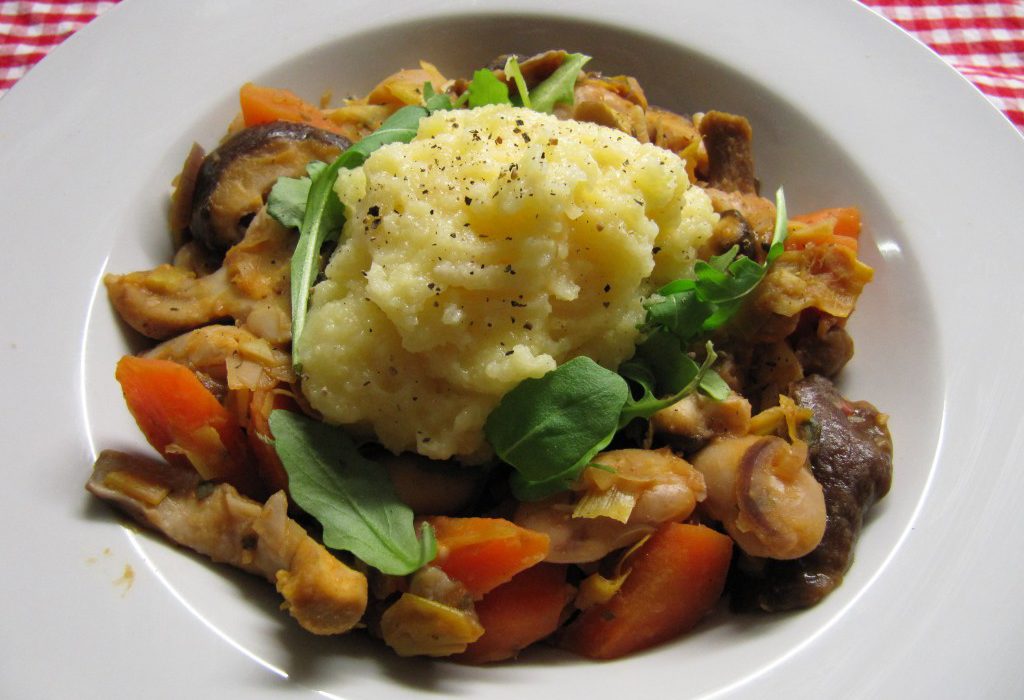 Mushroom & Butter Bean Ragout with Creamy Parmesan Polenta Renee Clerkin