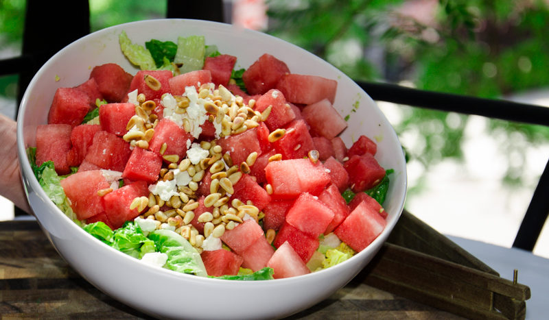Watermelon Salad with Creamy Mint Dressing