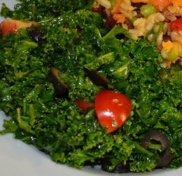 Kale, Tomato and Olive Salad with Lemon Vinaigrette