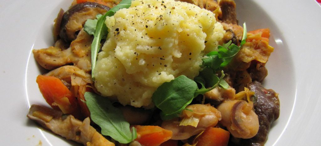 Mushroom & Butter Bean Ragout with Creamy Parmesan Polenta