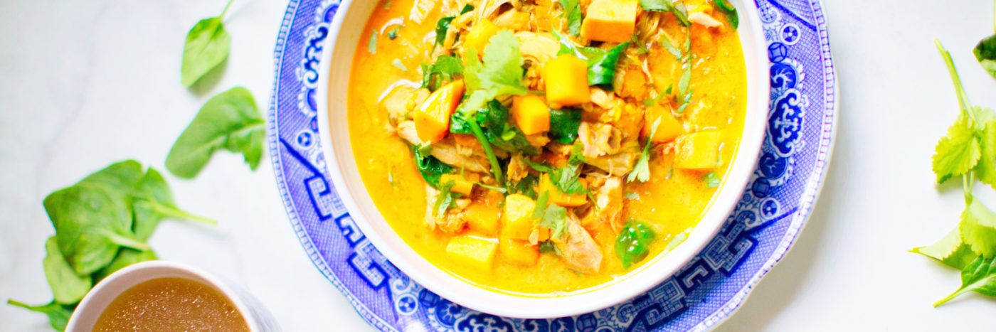 Slow Cooker Curried Squash & Chicken Soup